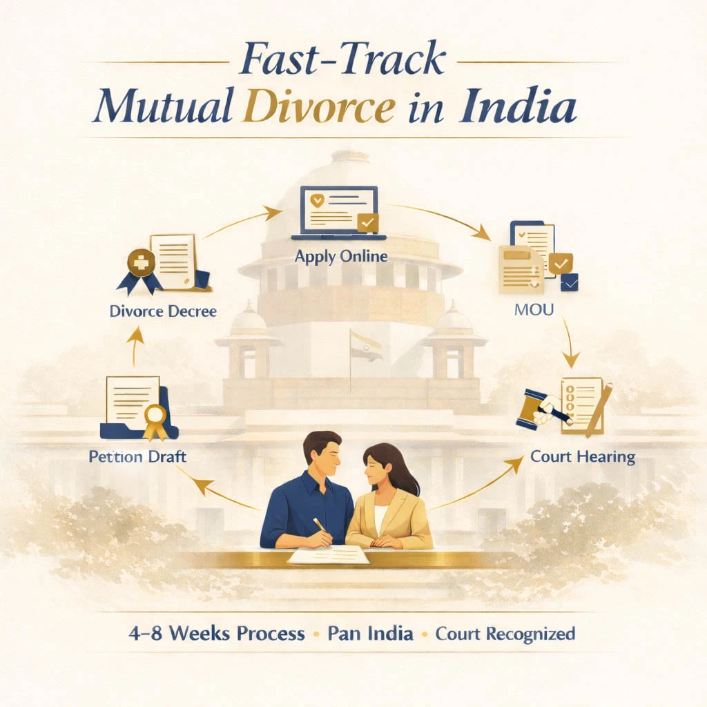 Start fast mutual consent divorce online in India
