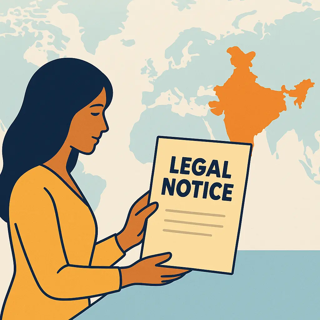 NRI sending legal notice to husband in India